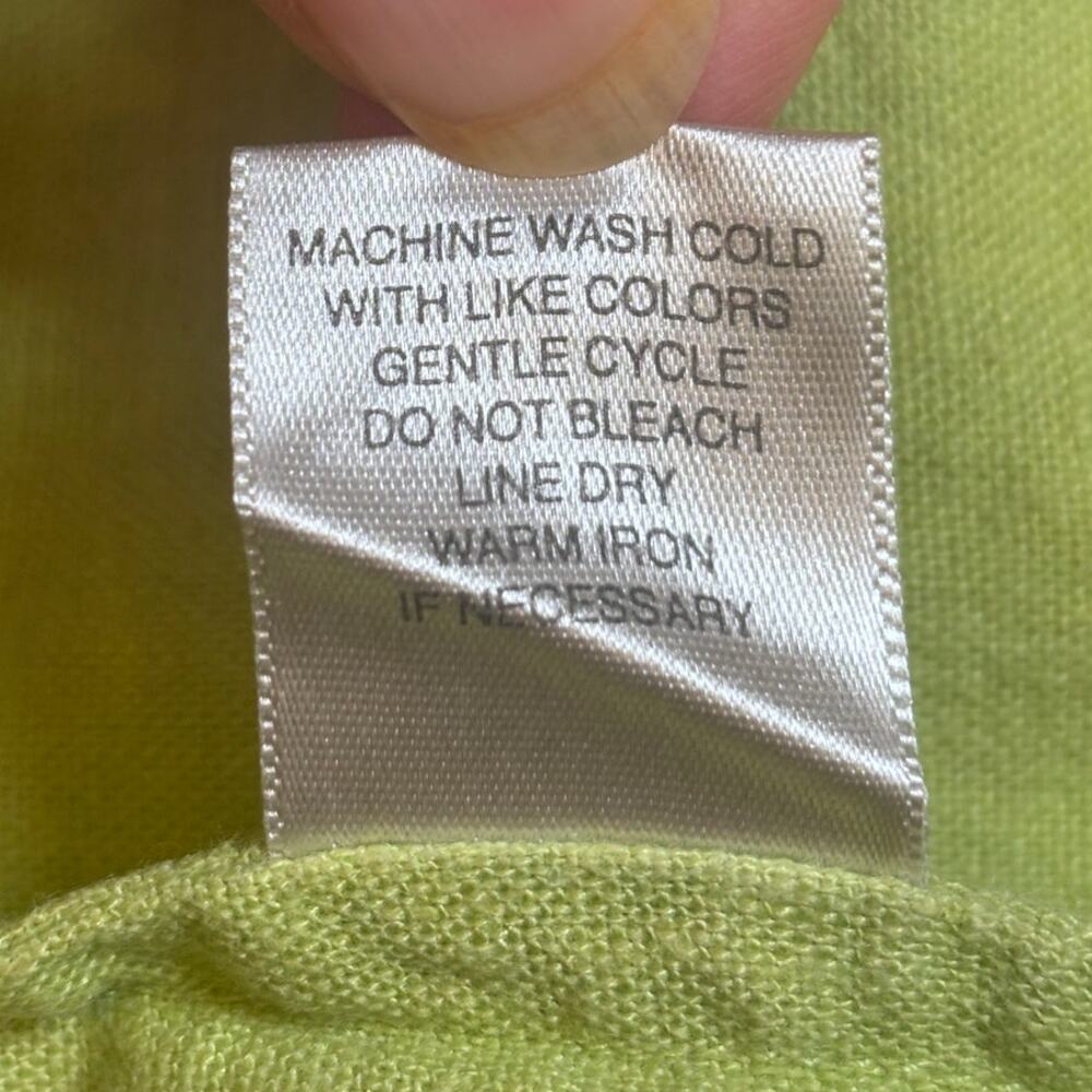 Christopher & Banks Linen Blend Top Sz M Lime Green Minimalist Blouse - Picture 7 of 10